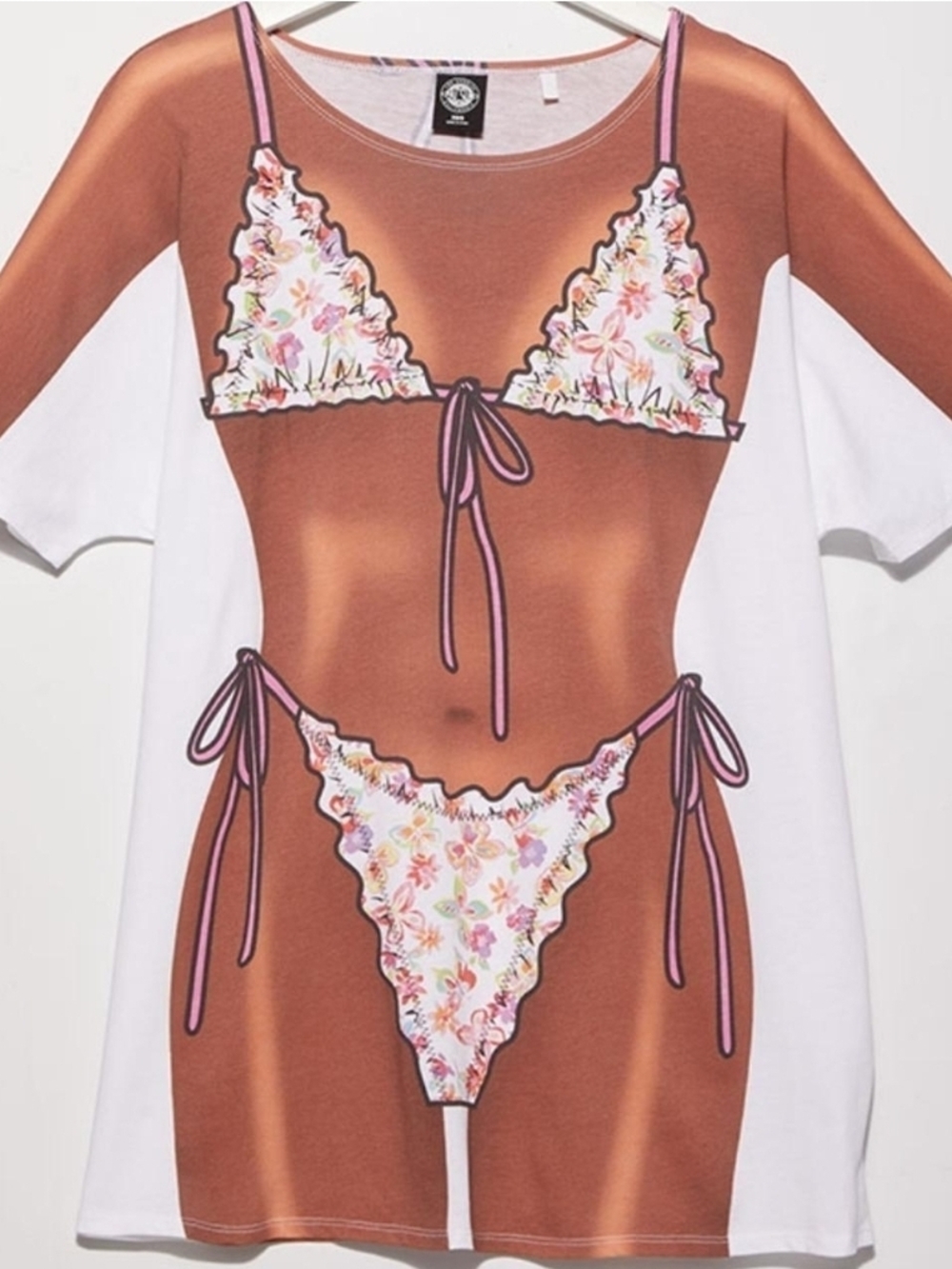 PacSun White Graphic Bikini Illusion Swim Coverup